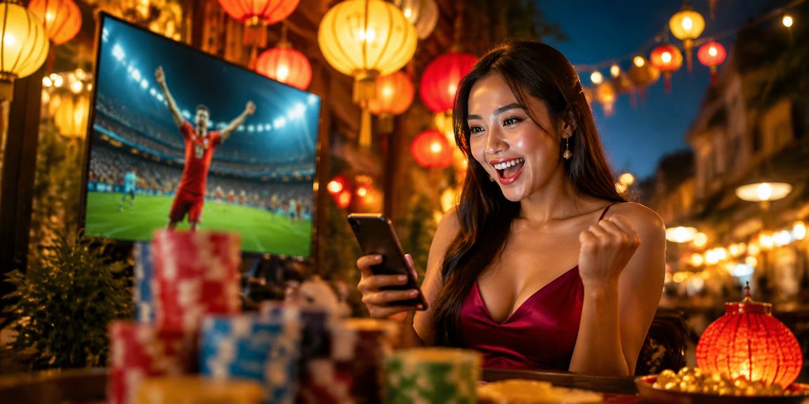 Người dùng tại chợ đêm Hà Nội đăng ký tài khoản và nhận thưởng chào mừng trên điện thoại