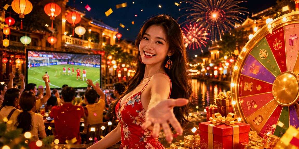 Người dùng tham gia bốc thăm may mắn tại chợ đêm Hội An trong không khí náo nhiệt